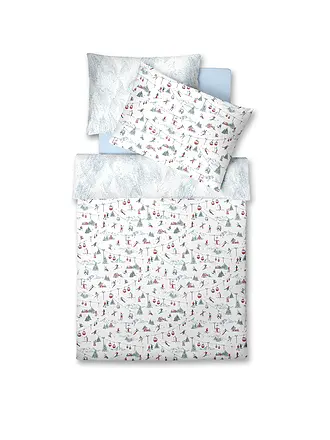 FLEURESSE | Satin Bettwäsche 70x90cm/140x200cm BED ART WINTERSPEZIAL Snow White | 